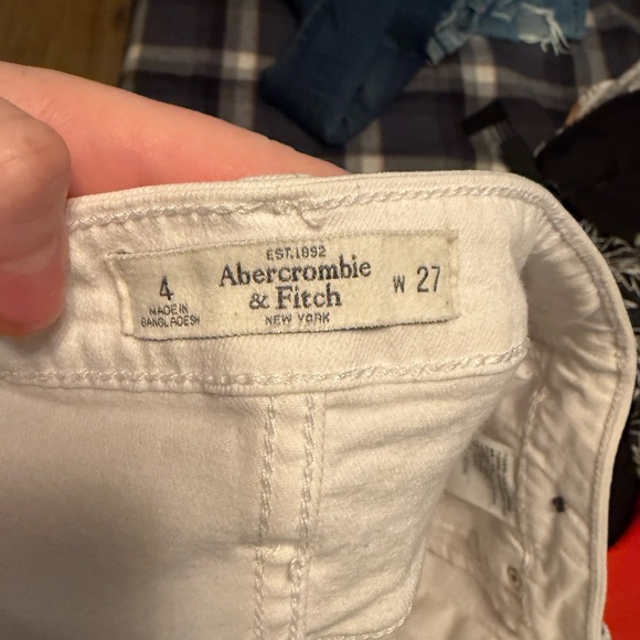 Abercrombie and fitch White Denim Skirt with Raw Hem size 4/27 - Picture 5 of 5